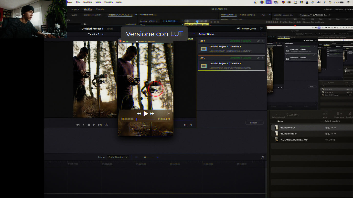 LUT CORRETTIVA Export premiere pro & DAVINCI